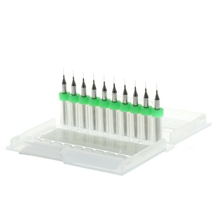 

SIEYIO New 10Pc 0.2mm Tip 1/8 Shank Spiral Flute Tungsten Carbide Micro PCB Drill Bits