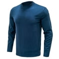 thumbnail image 4 of SWSMCLT Men's Soft Knit Pullover Sweaters Fall Work Office Business Casual Long Sleeve Knitted Sweatshirt Lightweight Slim Fit Sweater Dressy Knitwear Cozy Crewneck Warm Winter Navy Large, 4 of 5