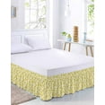 thumbnail image 3 of Pastoral Yellow Flower Bed Skirt California King Size 18 Inch Drop, Watercolor Flower Farm Plant Abstract Adjustable Elastic Dust Ruffles Bedskirt Wrap Around Pleated Mattress Frame Cover, 3 of 9