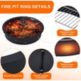 thumbnail image 6 of 39-Inch Round Fire Pit Ring Insert for Above In-Ground Wood Burning, 2.5MM Steel, 6 of 7
