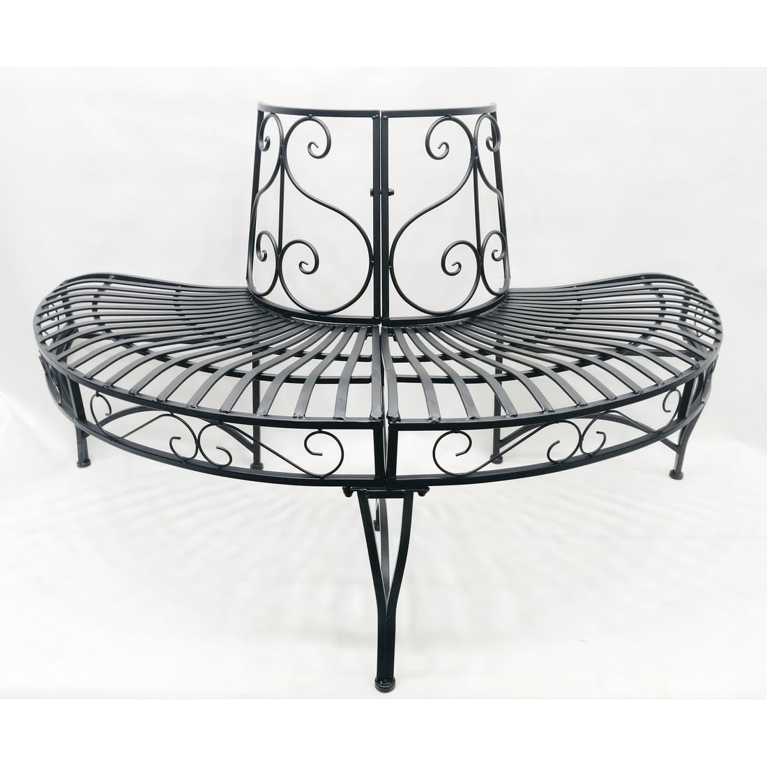 Black Semi-Circle Tree-Wrap Bench