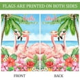 thumbnail image 3 of Hello Summer Tropical Flamingo Flower Decoration Seaside House Flag Holiday Party Beach Coastal Floral Outdoor Yard Flag 28" x 40", 3 of 6