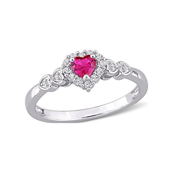 Everly Women's Created Sapphire and Created Ruby Sterling Silver Ring