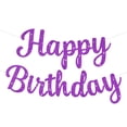 thumbnail image 1 of Banner de cumpleaños JHZMCRX con purpurina púrpura para decoración de fiestas, 1 of 7
