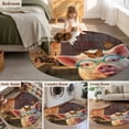 thumbnail image 5 of Round Rug 5Ft Washable Non-Slip, Farm Pig Circle Area Rugs for Living Room Bedroom, Farmhouse Barn Funny Animals Butterfly Indoor Floor Mats Carpet Runner for Home Decor Aesthetic, 5 of 8