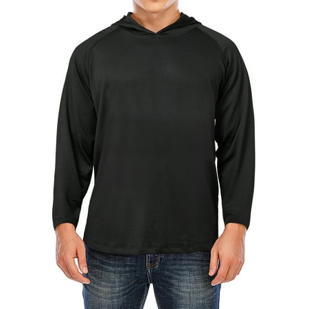 KingShop Mens Sun Protection Hoodie Shirts Long Sleeve Performance Swim Shirts Outdoor Fishing T-Shirt for Running