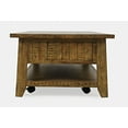 thumbnail image 2 of Jofran Telluride Rustic Distressed Acacia 50" Coffee Table with Caster Wheels and Pull-Through Drawers, 2 of 9