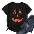 thumbnail image 5 of Halloween Pumpkin Shirt for Women Hocus Pocus Shirts Pumpkin Face T-Shirt Funny Tee Tops, 5 of 6