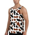 thumbnail image 2 of Haiem Brown Black Cow Men Workout Tank Top Gym Bodybuilding Sleeveless Muscle T Shirts Athletic Tank Breathable Workout Shirt-X-Large, 2 of 9