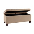 thumbnail image 4 of Linon Carmen Upholstered Tufted Shoe Storage Ottoman in Beige Microfiber, 4 of 8