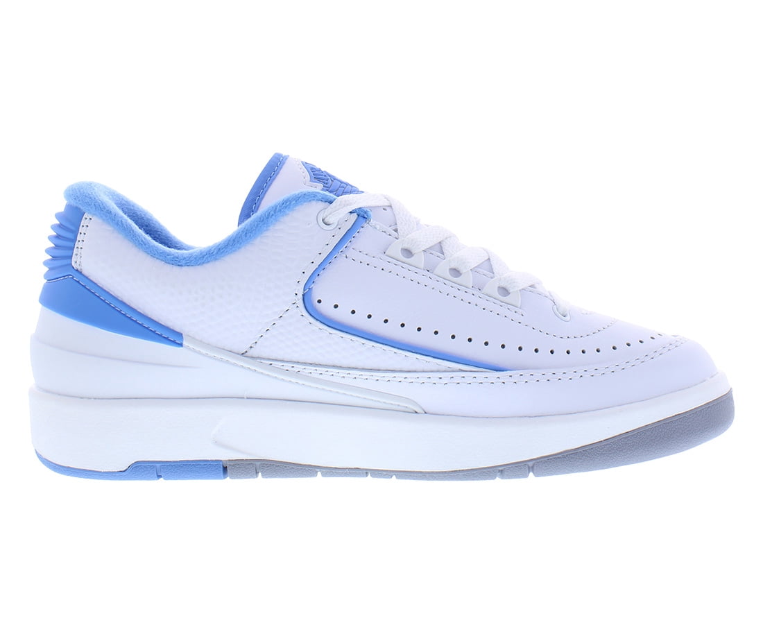 Nike Air Jordan 2 Retro Low Leather GS Boys Shoes Size 6, Color: White/University Blue