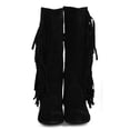 thumbnail image 4 of Liliana DA80 Women Knee High Calf Vertical Fringe Western Flat Riding Boot, 4 of 5