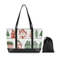 thumbnail image 7 of FORMRS Laptop Tote Bag for Women with 15.6" Computer Compartments Handbag, White Christmas House, 7 of 7