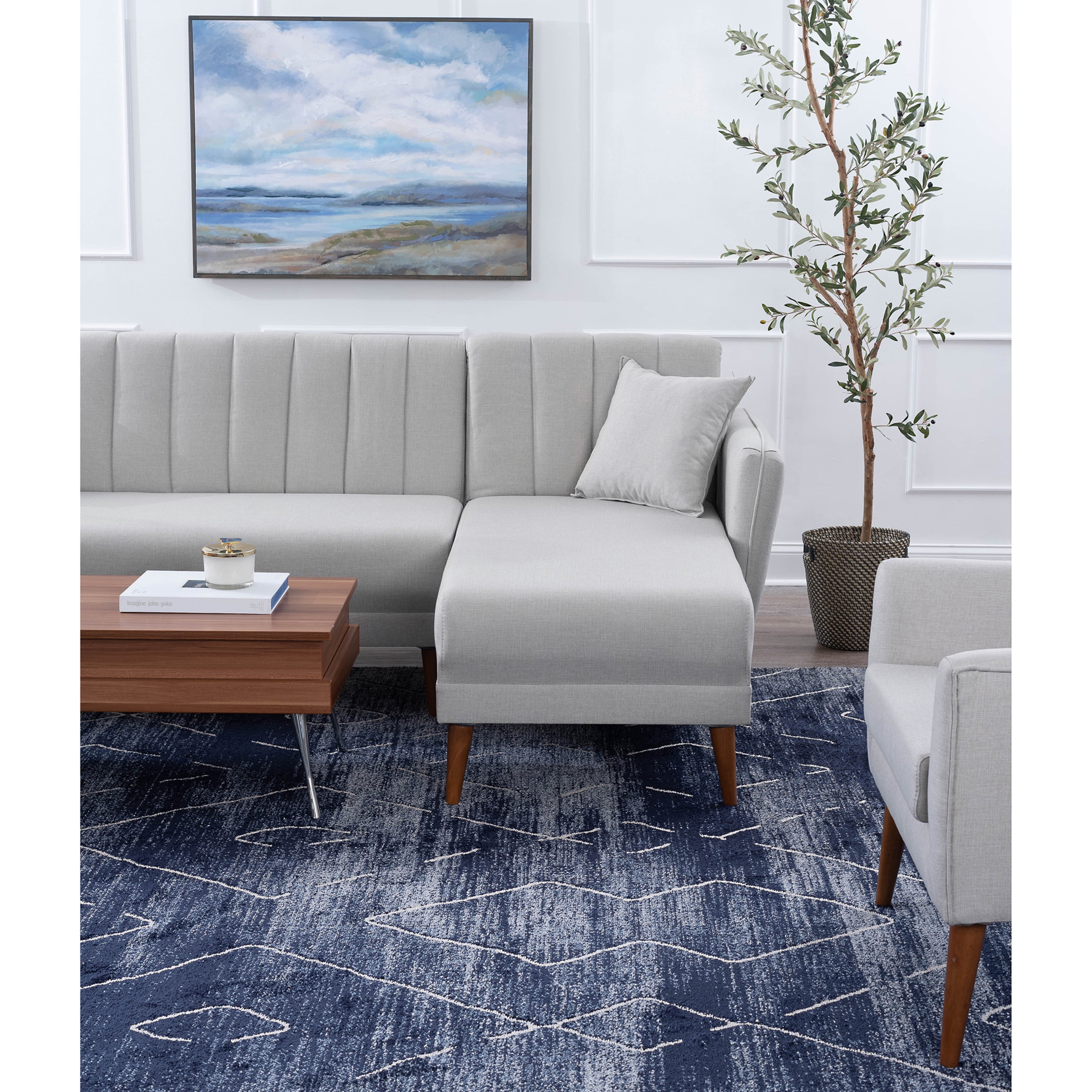 Ada Home Decor Hester Sectional Sofa, Gray
