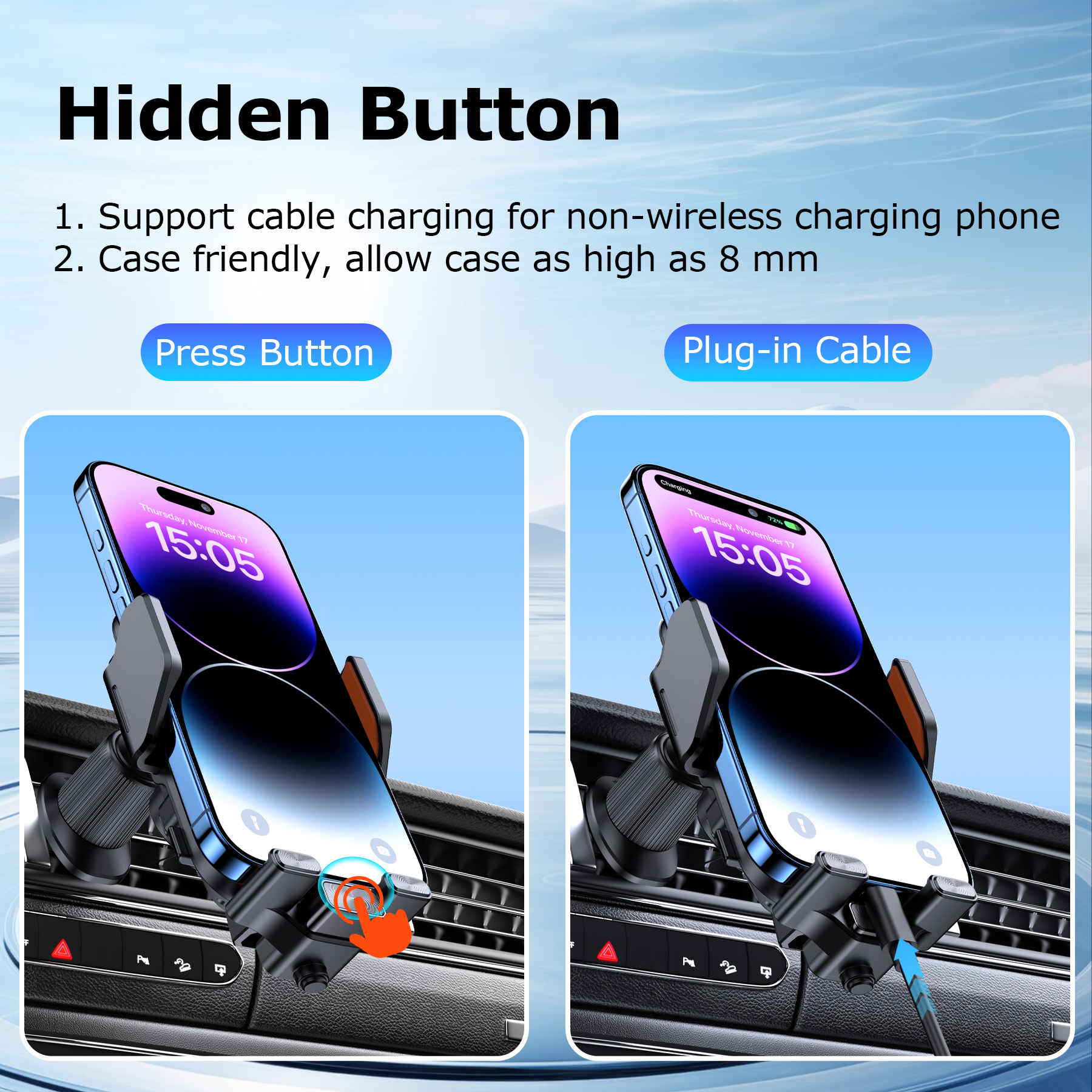 VEAT00L X16s Wireless Car Charger Mount 15W photo 5