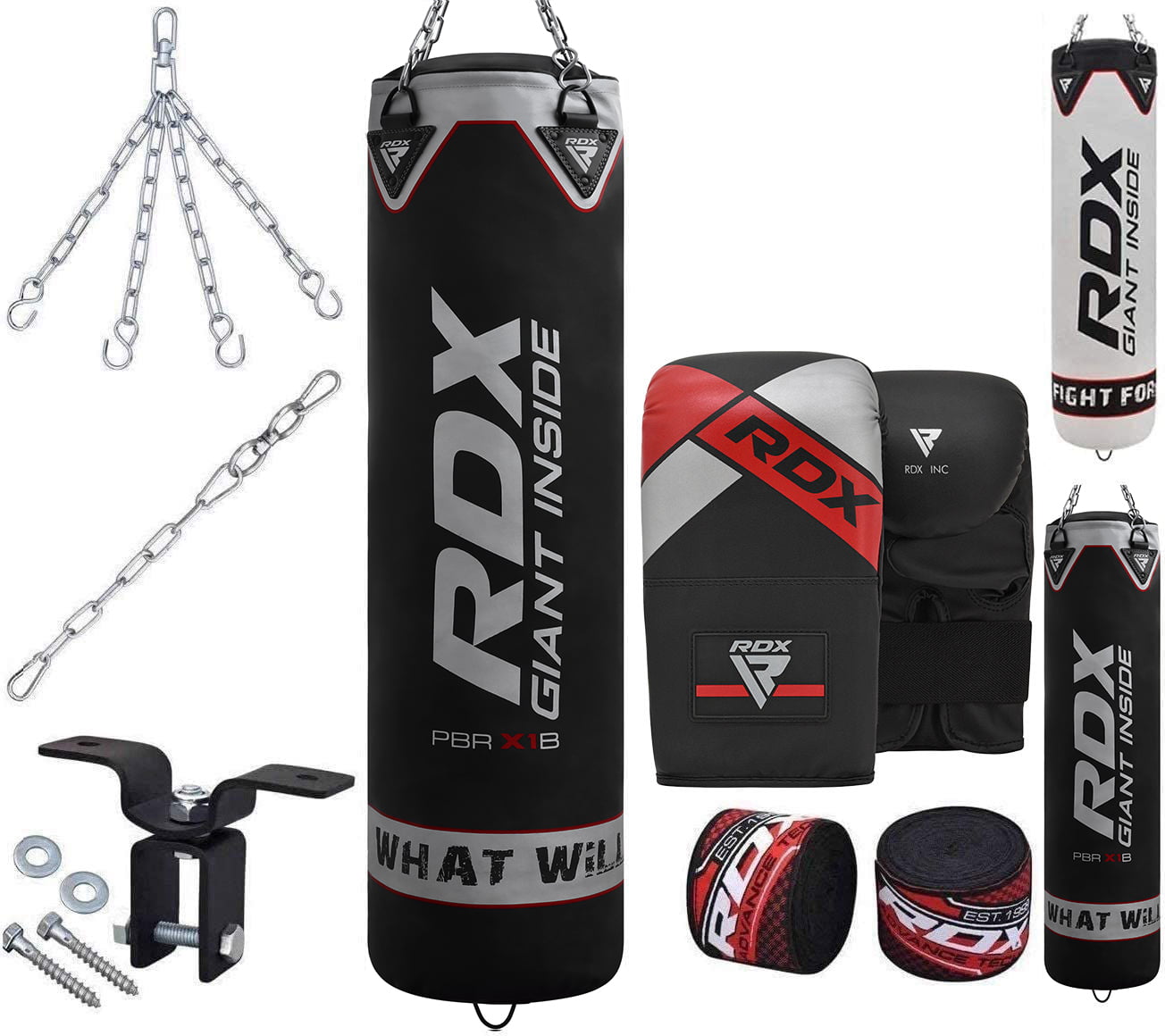 Great for MMA Martial Arts RDX Punching Bag UNFILLED Set Kick Boxing Punch Training Gloves with Hanging Chain Muay Thai Available in 4FT 5FT