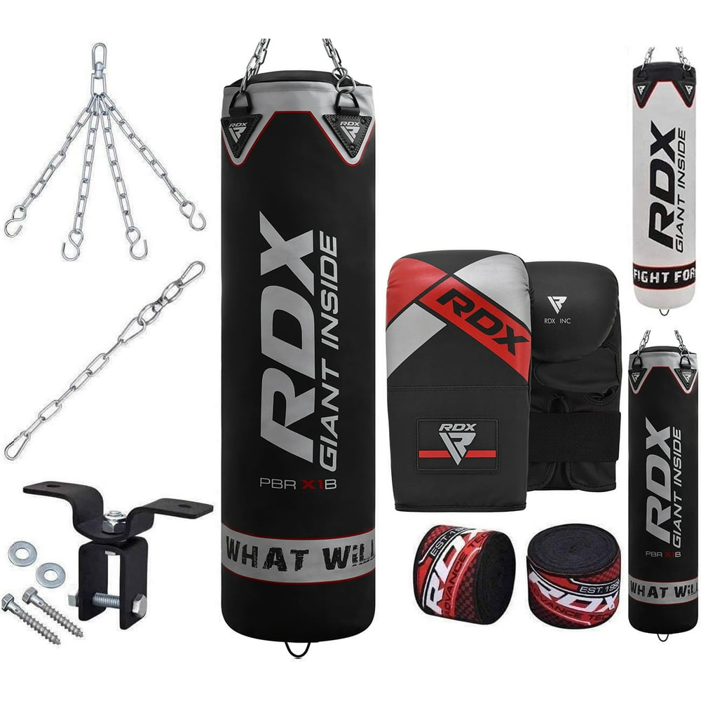 RDX Punching Bag Unfilled 4ft 5ft Boxing 8pc Set Kickboxing MMA Heavy