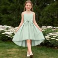 thumbnail image 4 of Miluxas Girls Dresses Summer Ruffle Sleeve Mesh A Line Casual Party Dresses Belted Dress Green 5-6 Years, 4 of 7