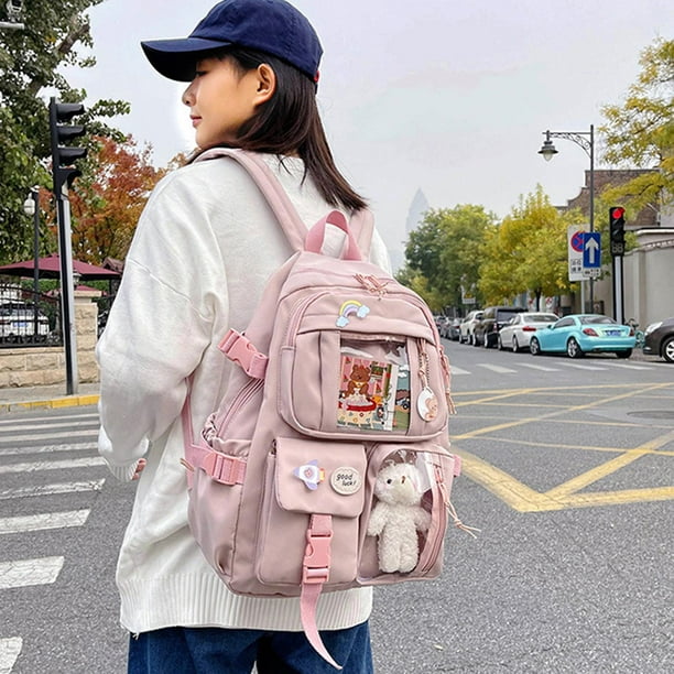 Women Backpacks Shoulder Bag Anti School Bags Handbags Rucksack pink