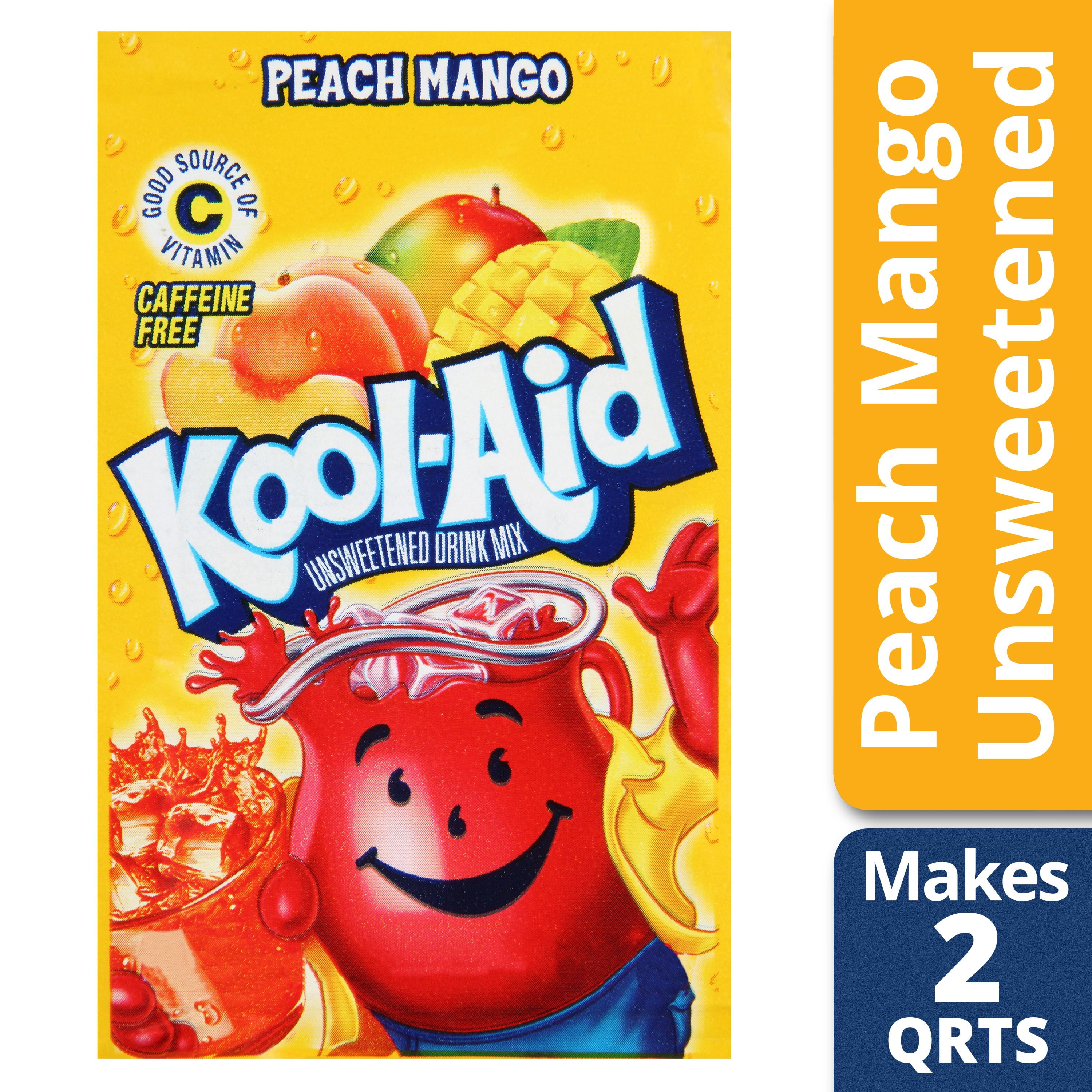 KoolAid Sweetened Peach Mango Powdered Drink Mix, Caffeine Free, 0.14