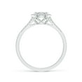 thumbnail image 2 of ANGARA Natural 0.11 Ct. Diamond Halo Engagement Ring in 14K White Gold for Women (Ring Size: 3), 2 of 9