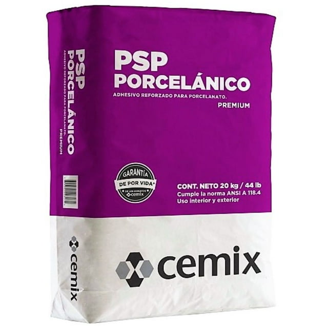 Adhesivo Reforzado Para Porcelanato Psp Cemix 20 Kg Cemix 30180