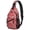 Red Christmas Pattern, variant on Halloween Light Pumpkin Pattern Sling Backpack, Unisex Daily Travel Sling Pack with Side Mesh Pockets, Earphone Hole Port Gift Ideas for Holiday Birthday Gifts