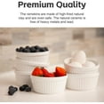 thumbnail image 3 of Nuwave 6 pc Ceramic Ramekins 8 oz Oven Safe for Creme Brulee Porcelain Ramekins, Classic Style Ramekins Bowls, Ivory White, Baking, Cakes, French, 3 of 7
