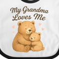 thumbnail image 4 of Inktastic My Grandma Loves Me Bear Hug Boys or Girls Baby Bib, 4 of 4