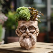 Flower Pots Silicone Molds Succulents Planter Castings Molds Elderly Concrete Planter Vases Molds Clay Mould Resins Molds