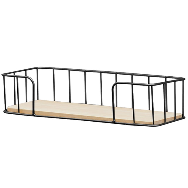 Floating Shelf Iron Wood - Wall Mounted Bookshelf Bathroom Shelf Rustic Shelf