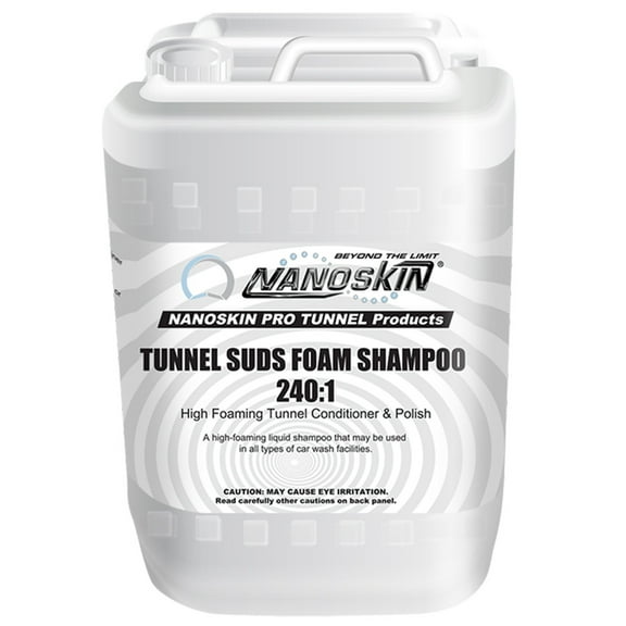 Nanoskin Automatic Car Wash Series TUNNEL SUDS Foaming Shampoo, for Foamer Units, Direct Injection Equipment, Hydrominder Premix (Dilution 240:1), 5 Gallons