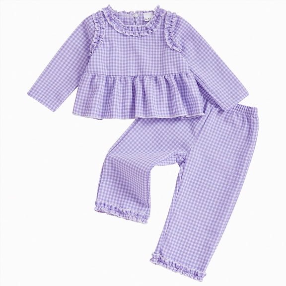 Wonitaaizi Toddler Baby Girl Clothes Sleeveless Tank Tops and Casual Pants Kids Spring Cute Outfits (6-12 Months,Purple)