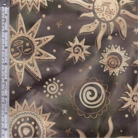 Textile Creations OY-157 Odyssey Fabric, Sun Black Gold On Brown, 15 yd.
