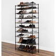 thumbnail image 2 of SafeRacks 10 Tier Stackable Steel Shoe Rack, 60 Shoe Pair Capacity, Black, 2 of 8