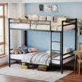 thumbnail image 5 of Aukfa Twin over Twin Metal Bunk Bed, Convertible Bunk Bed Frame Separates into 2 Twin Beds, Space-Saving, Black, 5 of 8