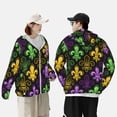 thumbnail image 6 of Sigee Mardi Gras1 Print UPF50+ Men's Sun Protection Hoodie Shirt SPF UV Shirt Long Sleeve Fishing Outdoor Lightweight, S-3XL, 6 of 9
