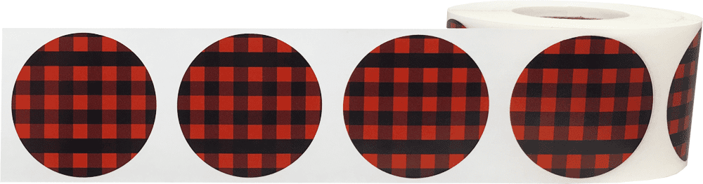 Buffalo Plaid Color Coding Labels Round Dots 1.5 Inch 500 Total Stickers 