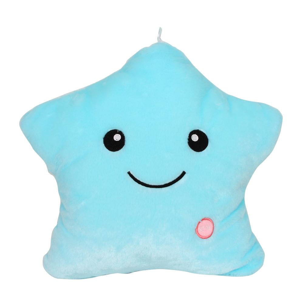 Star Shaped Glowing LED Pillow 7 Color Changing Light Up Soft Cosy Relax Cushion 