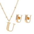 thumbnail image 1 of Juego Joyería Mujer, Collar Aretes Inicial Letras LuckyLy, Acero Inoxidable Baño de Oro 18k dorado UNITALLA, 1 of 6