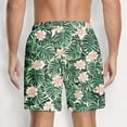 thumbnail image 4 of IYYVV Mens Swim Trunks Quick Dry Swimming Shorts Summer Bathing Suit Swimwear Beachwear Hawaiian Vacation Swim Shorts with Pockets Dark Green XL, 4 of 5