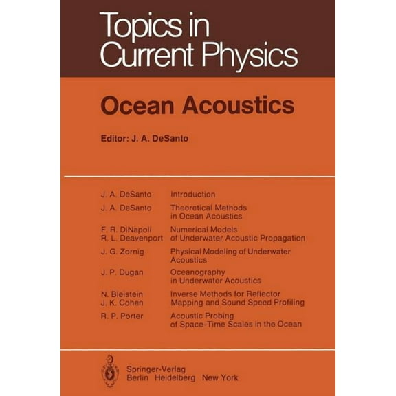 Topics in Current Physics Ocean Acoustics, Book 8, (Paperback)