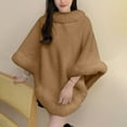 thumbnail image 4 of XFLWAM Women's Fashion Fuzzy Shawl Faux Fur Collar Trim Warm Wrap Cape Soft Comfort Thermal Shawl Winter Outwear Brown Free Size, 4 of 5