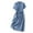 Blue, variant on Dolkfu Collared dresses for Women Dressy Casual Tie Front Blue Short Sleeve Mid-Length Shirt Dress Refined Cotton Linen Solid Blue,XL