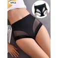 thumbnail image 3 of MEIYATING Women's Solid Seamless High Waist Panties, 4-Pack, Black, 3 of 6