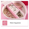 thumbnail image 4 of Sonducket Vitrina Suministros de joyería Organización Romántica Caja de almacenamiento de gran capacidad Multicolor PU Práctico Duradero Ropa, zapatos y accesorios Miscelánea Rosa 18.5*17.5*7 cm, 4 of 6