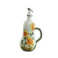 thumbnail image 2 of Botella dispensadora de aceite de oliva de cerámica, frasco dispensador de vinagre, botella para condimentos líquidos Girasol, 2 of 9