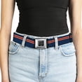 thumbnail image 5 of Buckle-Down Belt, Seatbelt Buckle Belt, Racing Stripe Navy Orange, Youth 22 to 32 Inches, 5 of 9