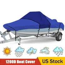 RVMasking  Heavy Duty 1200D Waterproof Boat Cover for 20ft-22ft Center Console Boat Cover with Storage Bag
