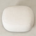 thumbnail image 5 of KINWELL 23" Wide Linen Blend Upholstered Ottoman, Textured Weave Footrest with Soft Padded Seat, Mid-Century Modern Footstool for Bedroom, Entryway or Living Room, Ivory, 5 of 11
